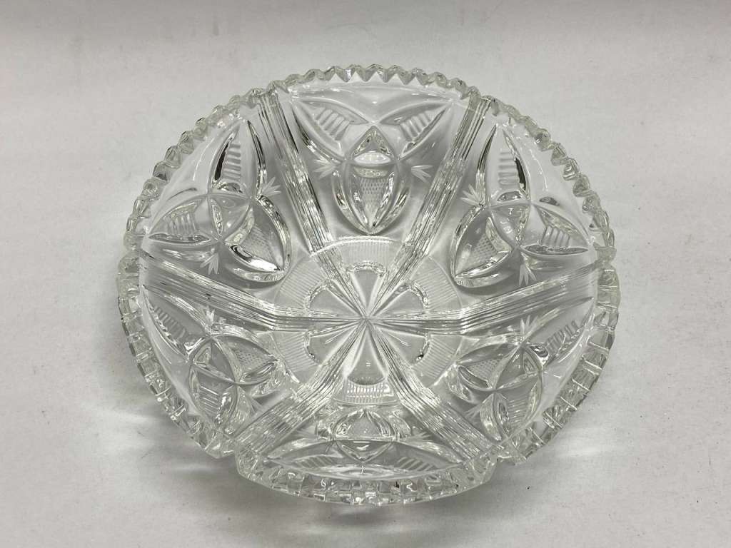 Салатник хрусталь СССР ребристый край