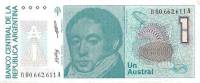 (,) Банкнота Аргентина 1986 год 1 аустралей "Бернандино Ривадавиа"   UNC