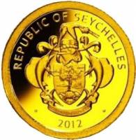 () Монета Сейшельские острова 2012 год 10 рупий ""  Биметалл (Платина - Золото)  UNC
