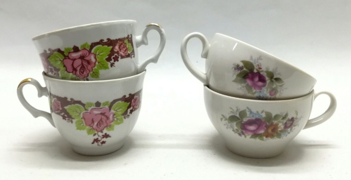 Чашки чайные, 4 шт (2+2)