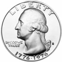 (1976s, Ag) Монета США 1976 год 25 центов   200 лет независимости. Барабанщик  AU