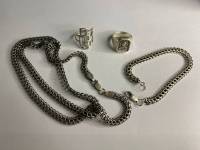 Цепочка 2 шт и 2 кольца, серебро 925 пр, 50 гр