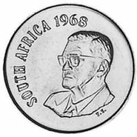 () Монета ЮАР (Южная Африка) 1968 год 10  ""   Никель  UNC