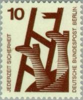 (1972-003) Марка Германия (ФРГ) "Сломаннная лестница"    Несчастный случай III O