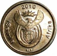 (№2010km493) Монета Южная Африка 2010 год 5 Cents (iSewula Африка - легенда Ндебеле)