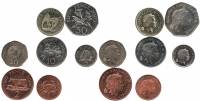 1998-2003 7 монет 1 2 5 10 20 50 пенсов 1 фунт Набор Остров Гернси Елизавета II    UNC