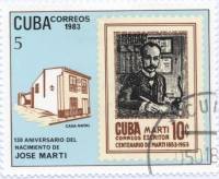 (1983-002) Марка Куба "Хосе Марти"    130 лет со дня рождения Хосе Марти III Θ