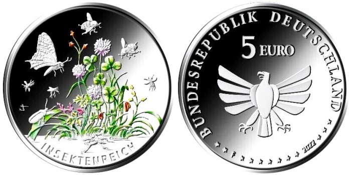 (2022) Монета Германия 2022 год 5 евро &quot;Царство насекомых&quot; Медь-Никель  UNC