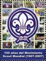 (№2007-2199) Марка Перу 2007 год "Столетие из Всемирного Скаутского движения", Гашеная