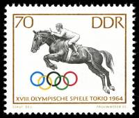 (1964-036) Марка Германия (ГДР) "Конный спорт"    Летние ОИ 1964, Токио III Θ