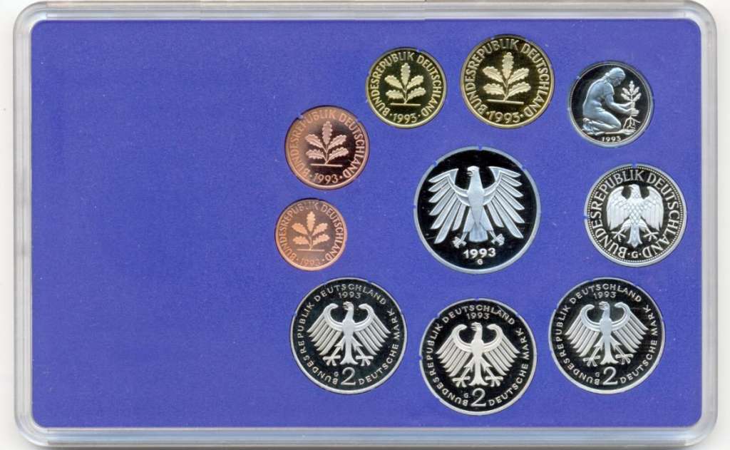 (1993g, 10м) Набор монет Германия (ФРГ) 1993 год   PROOF