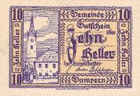 (№1920) Банкнота Австрия 1920 год "10 Heller"