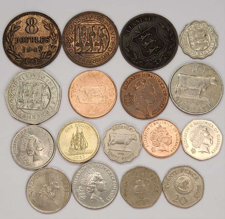 Набор монет Гернси 17 штук