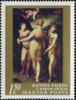 (1968-092) Марка Венгрия "Три грации"    Картины итальянских мастеров III Θ