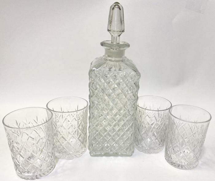 Графин + 4 стакана хрусталь стекло 