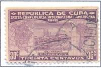 (№65) Марка Куба 1928 год "Сахарный Завод", Гашеная
