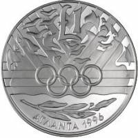 (№1996km71a) Монета Кипр 1996 год 1 Pound (ХХVI сумму. Олым. игры 1996 года в Атланте - Серебряный Э