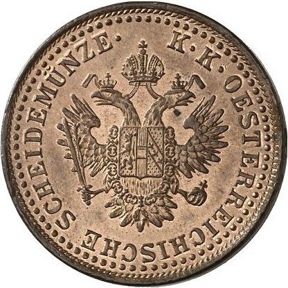 (№1851km2189) Монета Австрия 1851 год 2 Kreuzer (1/60 Талера - А, Б, Г)
