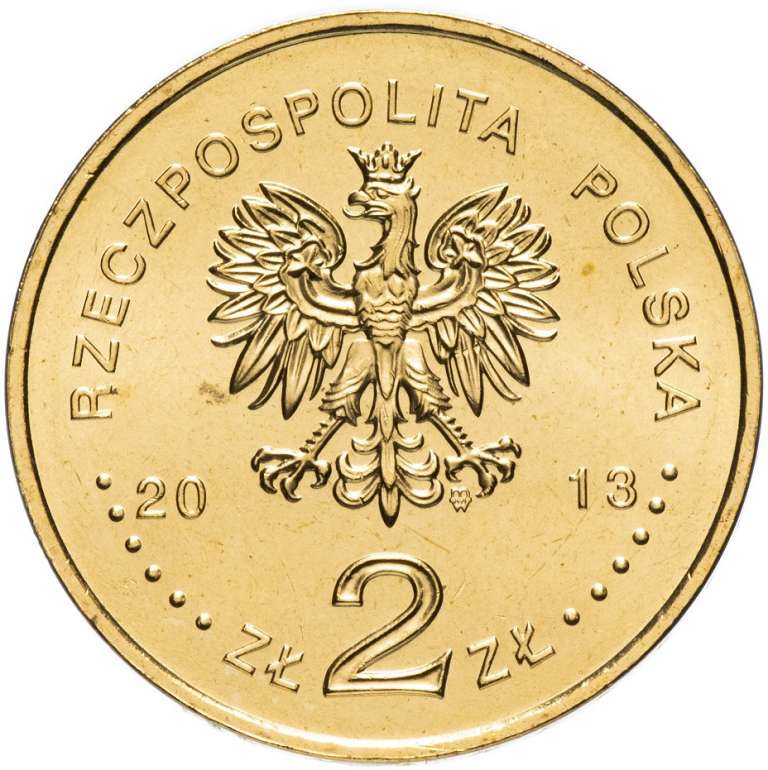 (247) Монета Польша 2013 год 2 злотых &quot;Ракетный эсминец Варшава&quot;  Латунь  UNC