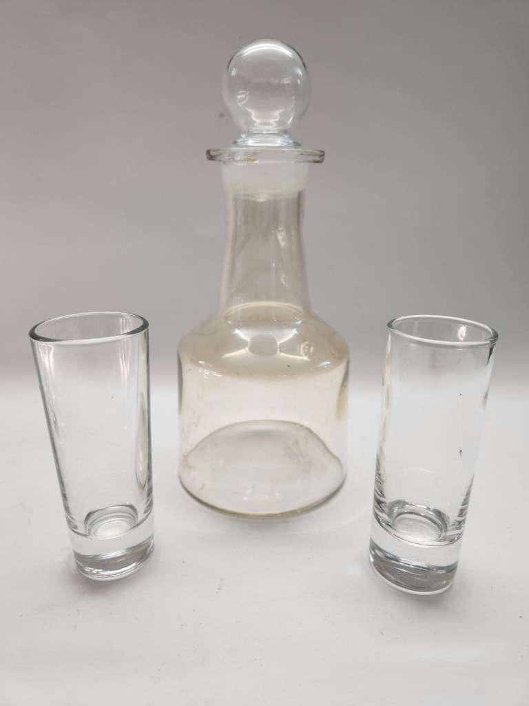 Менажница Графин и 7 стопок стекло