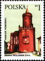 (1977-050) Марка Польша "Ворота Волина"    Памятники архитектуры. III O