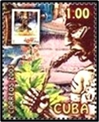 (№4510) Марка Куба 2003 год &quot;Индийские освещение сигары&quot;, Негашеная