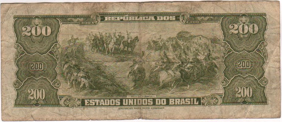 (1964) Банкнота Бразилия 1964 год 200 крузейро &quot;Педро I&quot;   VF