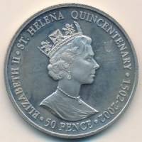 () Монета Остров Святой Елены 2002 год 50 пенсов ""   AU