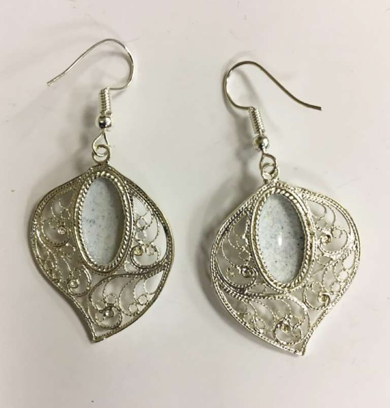 Серьги "Финифть", серебрение (сост. на фото)