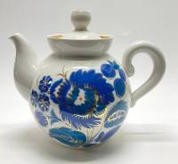 Чайник доливной, Городница, Кобальт, позолота, (есть скол)