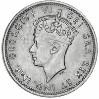 (№1947km27) Монета Кипр 1947 год 1 Shilling (Два Льва поле, растущие)