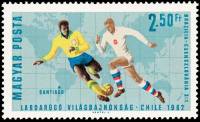 (1966-049) Марка Венгрия "Бразилия-Чехословакия"    ЧМ по футболу 1966, Лондон III Θ