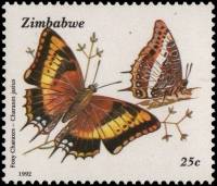 (№1992-488) Марка Зимбабве 1992 год "Twotailed Паша Charaxes jasius", Гашеная