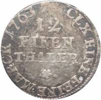 (№1763km953) Монета Германия (Германская Империя) 1763 год 1/12 Thaler