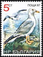 (1988-068) Марка Болгария "Серебристая чайка"   Птицы III O