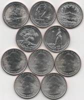 2013 5 монет 25 центов монетный двор D Денвер Набор США Парки    UNC