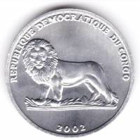 (№2002km76) Монета Демократическая Республика Конго 2002 год 25 Centimes (Ласка)