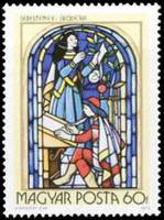 (1972-088) Марка Венгрия "Пишущий ученик"    Витражи II Θ