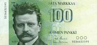 (1986) Банкнота Финляндия 1986 год 100 марок "Ян Сибелиус" Uusivirta - Helenius  UNC