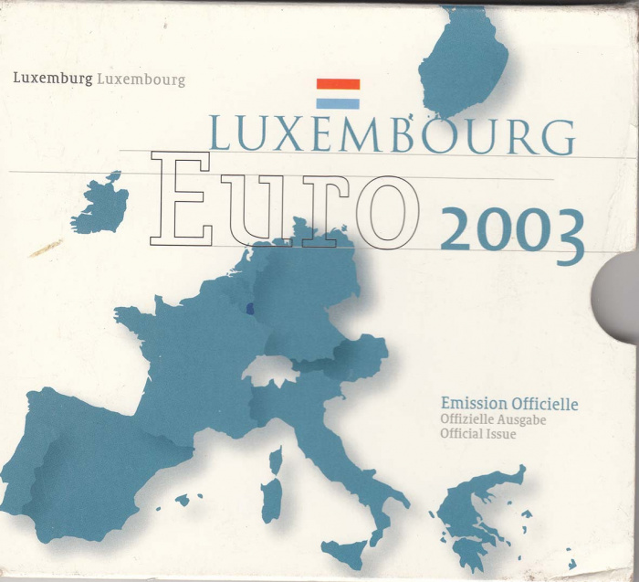 (2003, 8 монет) Набор монет Люксембург 2003 год &quot;Мост Адольфа&quot;   Буклет