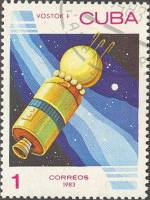 (1983-019) Марка Куба "Восток-1"    День космонавтики III Θ