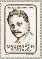 (1984-059) Марка Венгрия "Бела Балаж"    100 лет со дня рождения Бела Балажа II Θ