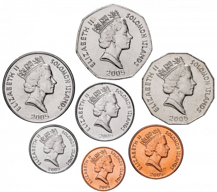 (2005 7 шт 1 2 5 10 20 50 центов 1$) Набор монет Соломоновы Острова 2005 год &quot;Елизавета II&quot;   UNC