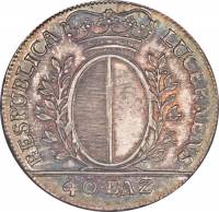 (№1796km93 (luzern)) Монета Швейцария 1796 год 40 Batzen