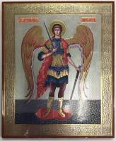 Икона "Архангел Михаил", дерево, полиграфия (сост. на фото)