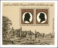 (1982-019) Блок Германия (ГДР) "Гёте и Шиллер"    Премии имени Гете и Шиллера III O