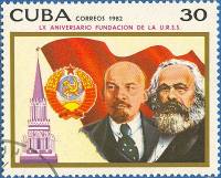 (1982-096) Марка Куба "В. Ленин и К. Маркс"    60 лет СССР III Θ