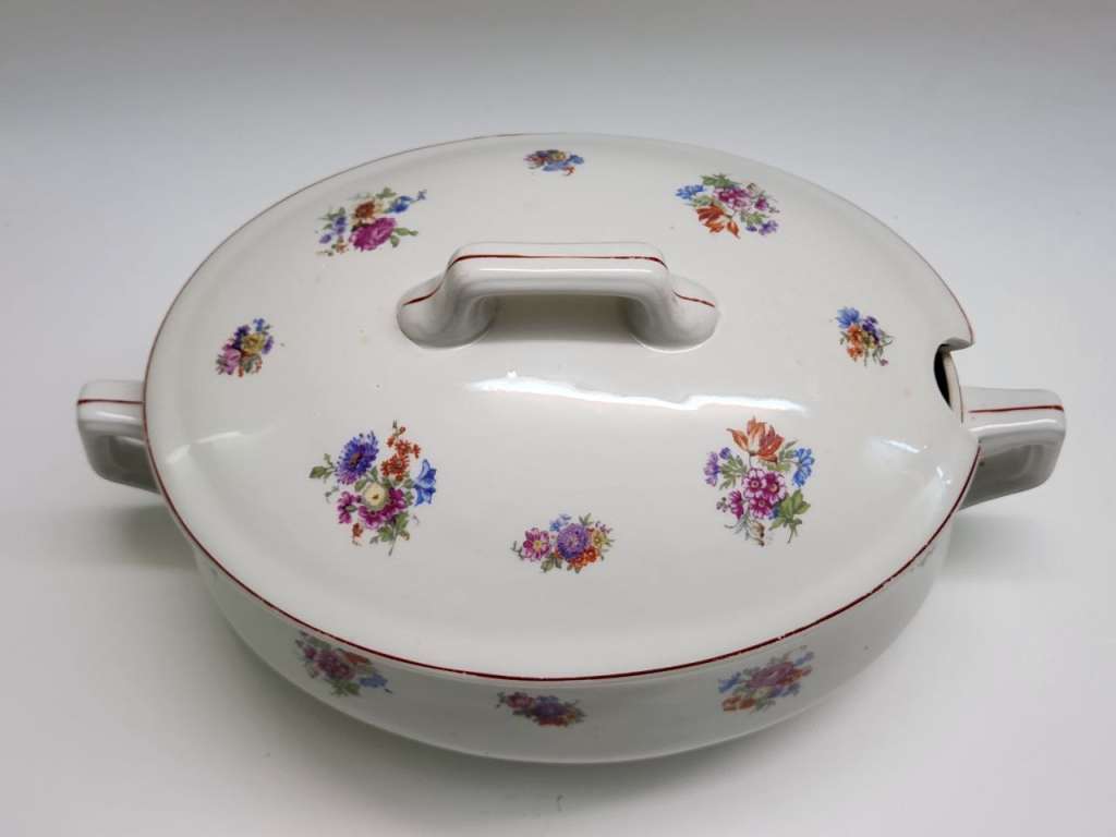 Супница Дулево с крышкой 1953 г