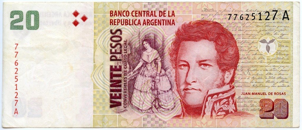 (,) Банкнота Аргентина 1999 год 20 песо    UNC