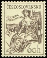 (1965-063) Марка Чехословакия "Девушка в венке"    500-летие Университета Праги II Θ
